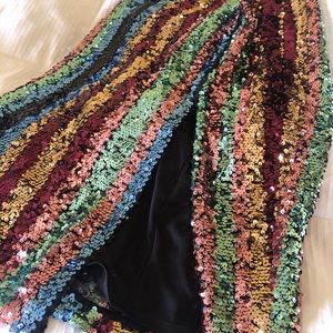 Multi-color sequin skirt